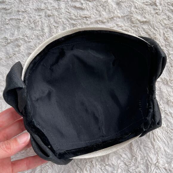 Vintage black fascinator hat bow black cream - Picture 7 of 10